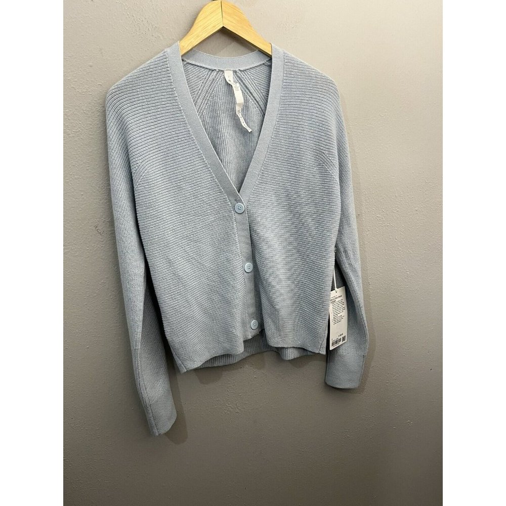 lululemon athletica Light Blue Ribbed V-Neck Cardigan